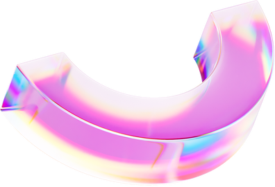 3D Holographic Glass Half Circle